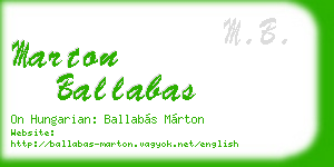 marton ballabas business card