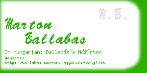 marton ballabas business card
